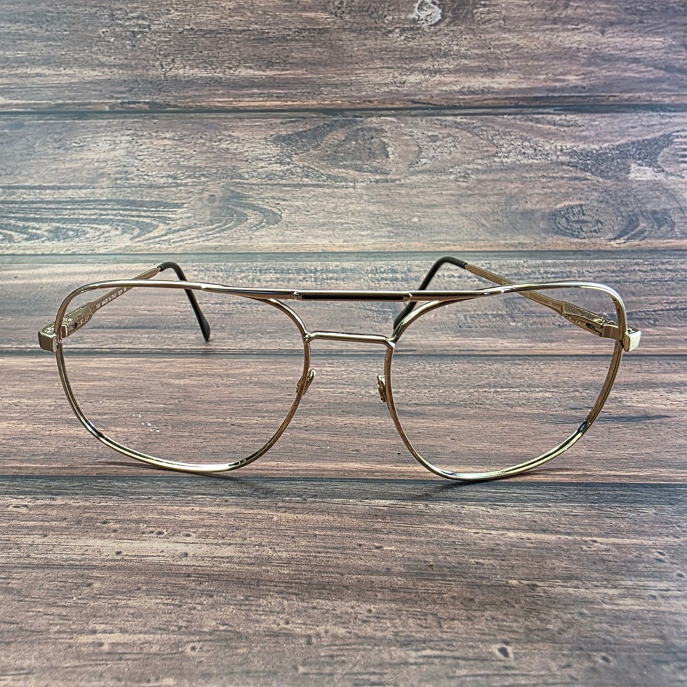 Luxottica Carlos Vintage Aviator Gold Eyeglass Frames‎ Italy 62-18 150 Mens
